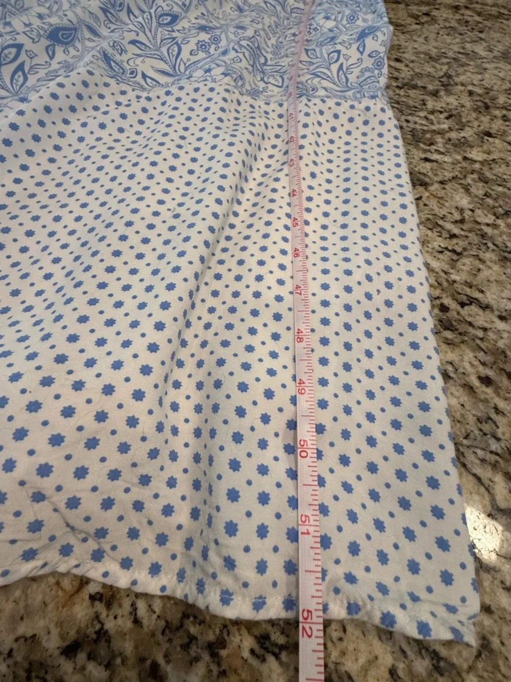 Old Navy floral paisley sleeveless maxi sundress blue & white SZ LG - Picture 12 of 14